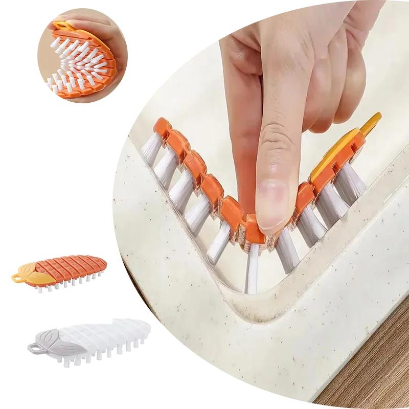 Carrot Brush Kitchen Cleaning Tool Silicone Dishwashing Brush Crevice Brush Fruit and Vegetable Cleaning Brush Bendable Brush