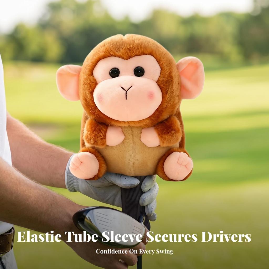 Adorable Soft Golf Cover with Sock Shaft Charming Wood Headcover Knitted Animal