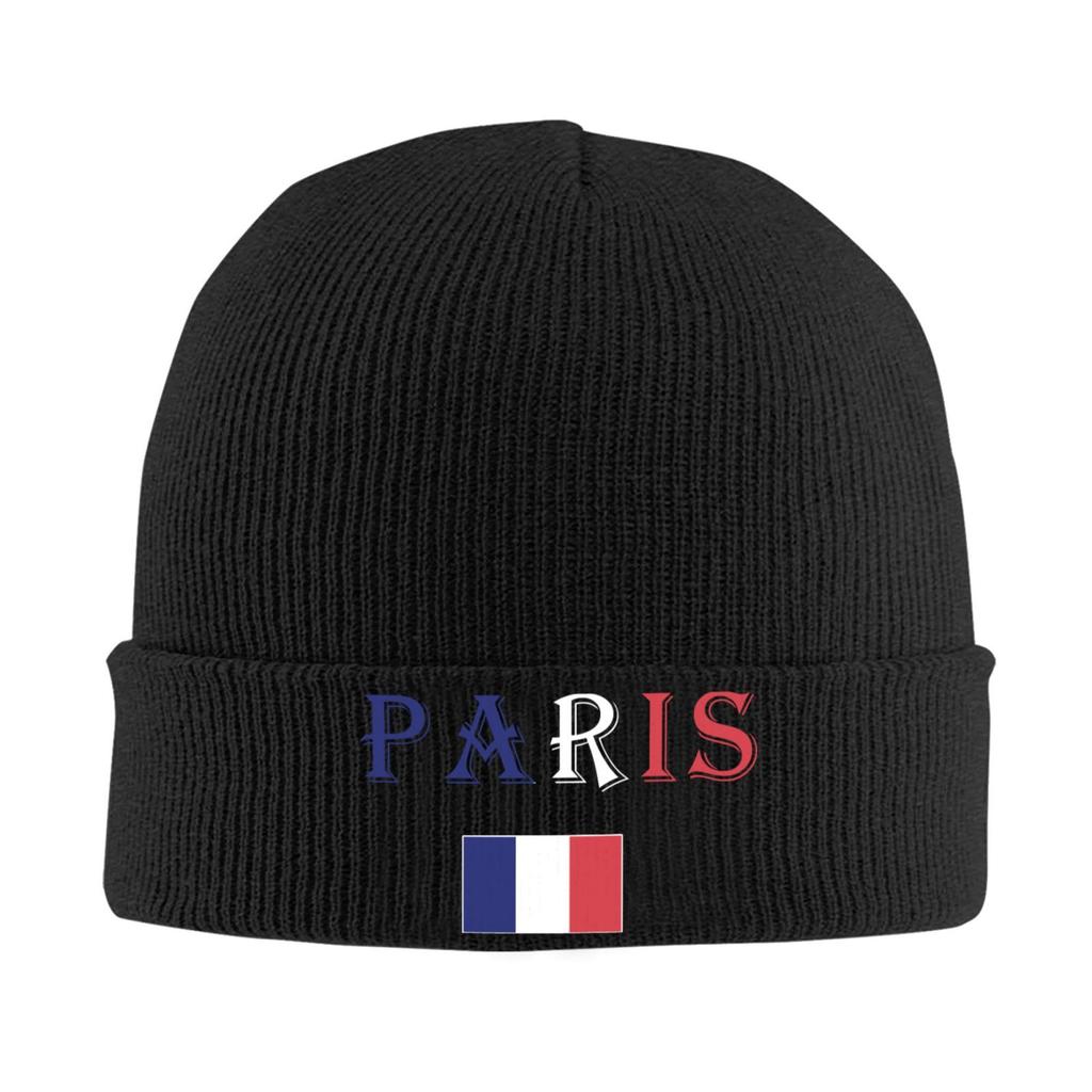 Paris Flag Print Warm Knitted Cap Hip Hop Hat Autumn Winter Outdoor Beanies Hat for Unisex Adult Unisex Adult Bonnet Hat