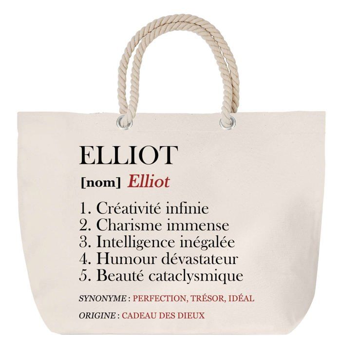 Sac de plage - PLANETEE - Elliot - Anse corde - Grand format - Personnalisable