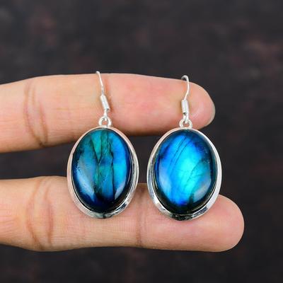 Neon Flash Labradorit Ohrring Hochwertiger Edelstein Ohrring Handgefertigter Schmuck 925 Sterling Silber Ohrringe Antikschmuck Muttertagsgeschenk
