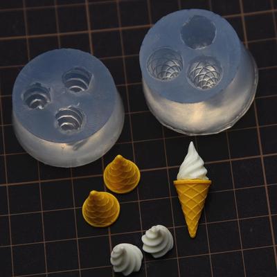 Mini-Eistüten-Silikonform für Bastelarbeiten mit Ton und UV-Kleber
