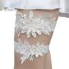 Elegant Embroidery Lace White Garters 1 Pair Faux Bridal Wedding Pearls Decor Bride Elasticity Sweet Style