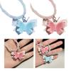 Fashion Resin Beaded Choker Sweet Butterfly Pendant Necklace Simple Collar Necklace Elegant Clavicle Chain Jewelry
