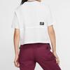 Nike T-shirt a maniche corte Patchwork Doppio Logo Donna Top Bianco CJ2040-100