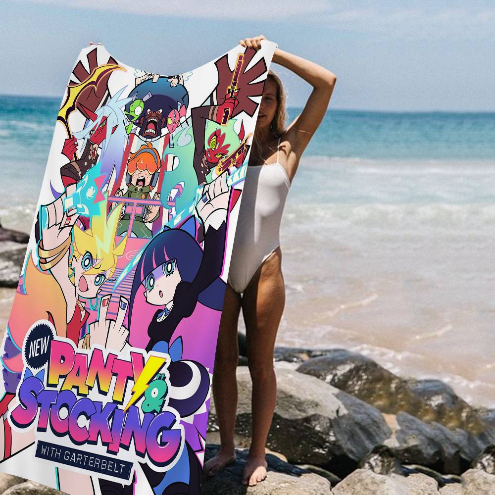 

Anime Panty And Stocking With Garterbelt Bath Towel Microfiber Soft Water Absorbing Breathable For Girl Kids Decorative Cartoon W40*H60(CM)
