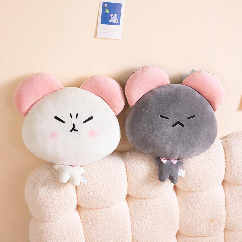 Cute Cute Expression Mouse Pillow Plush Toy Doll White Mouse Doll Home Pillow Doll