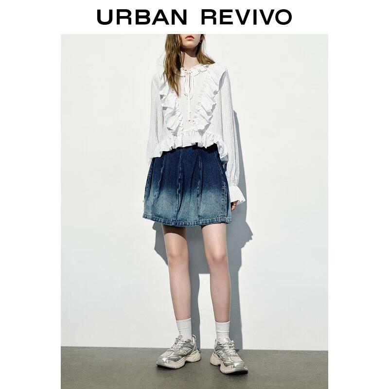 UR Women s Gradient Denim A-Line Skirt XS