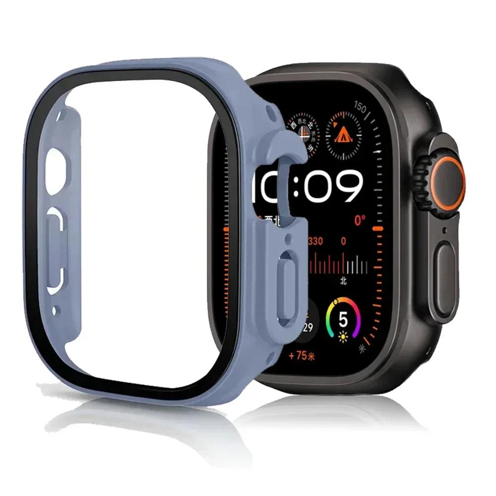 Tempered Glass+Cover For Apple Watch Ultra 3 2 1 49mm PC Bumper Screen Protector Case for iWatch Series Ultra 3 49mm Accessories