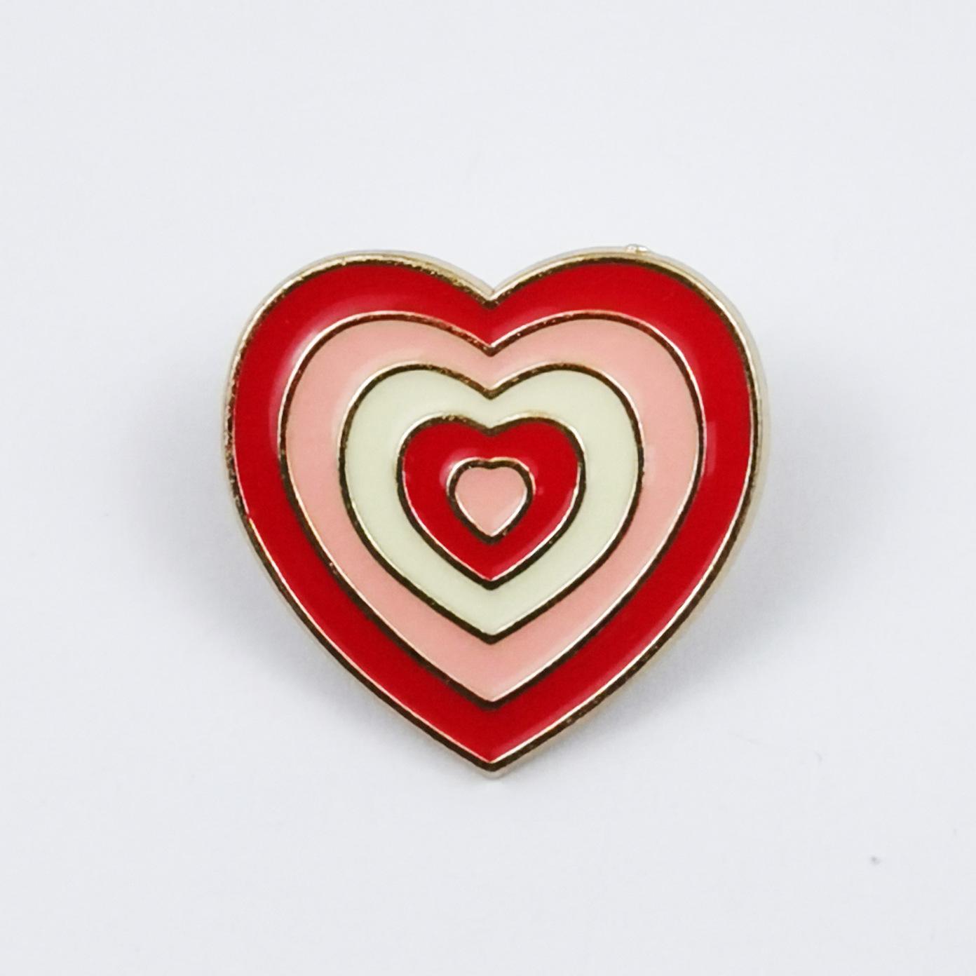Versatile Cartoon Heart Brooch - Colorful Alloy Badge for Clothing & Bags