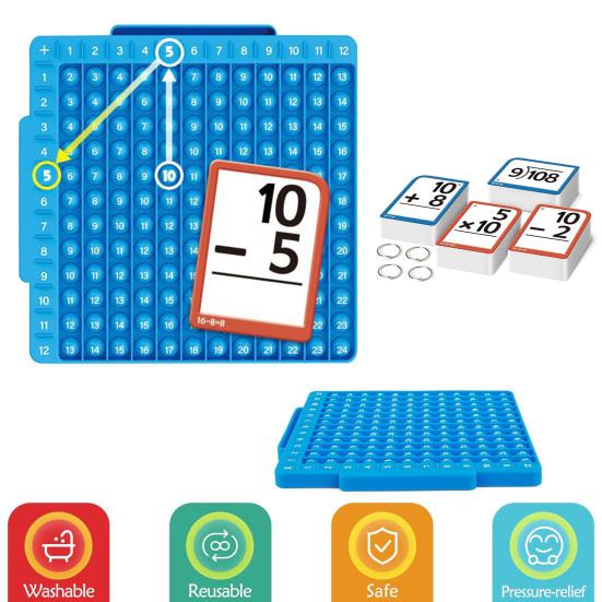 1 Set Math Flash Cards Fidget Chart Addition Subtraction Multiplication Division Preschool Learning Math Calculation Card Arithmetic