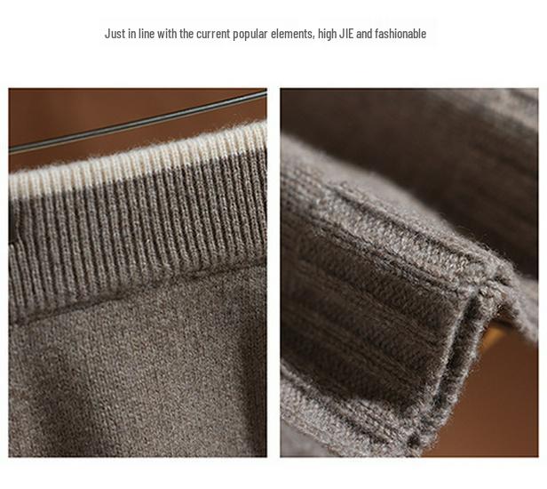 100% Pure Wool Knit Mini Skirt – Women's Elastic Waist, Versatile Hip-Hugging Design for Autumn/Winter.