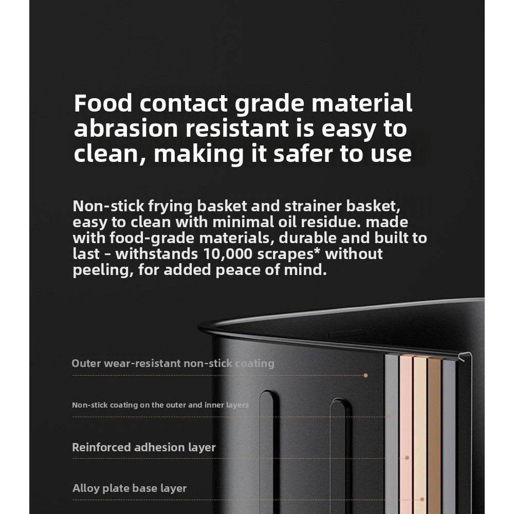 Mijia Air Fryer 5L, No Turn Over Cooking, 6.2" Clear View Window, High Temp Resistant Metal Liner, Multi-Function Air Fryer for Home