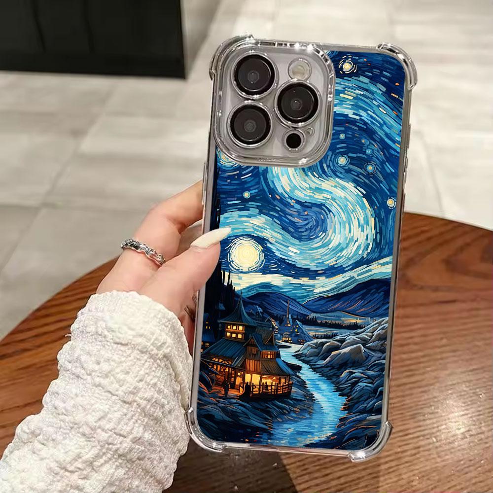 Van Gogh Starry Sky Oil Painting Soft Funda For iPhone 18 17 Pro 16 15 14 13 12 11 Pro Max Case 17 Plus 17E 16E 17Air Phone Cover