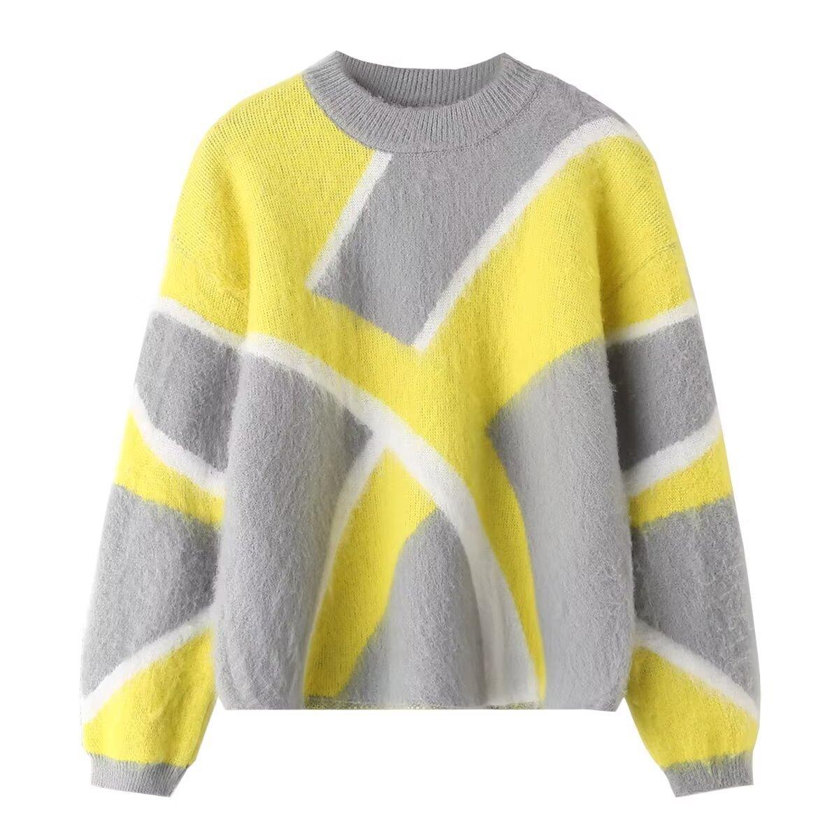 

2024 Облегающий Ленивый С Круглым Вырезом С Длинным Рукавом Вязаный Свитер Топ Осень и Зима Новый Повседневный Универсальный Женский Свитер S