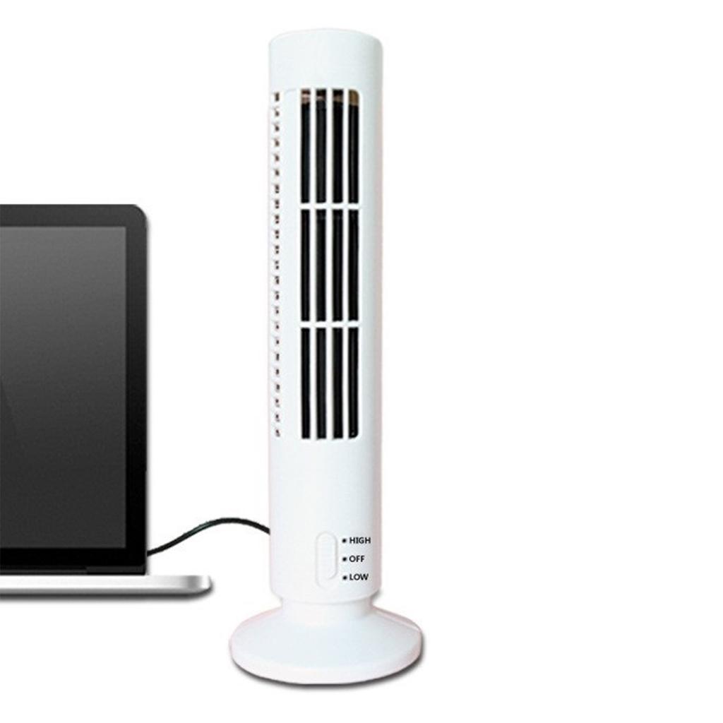 USB Tower Fan 2 Speeds Powerful Wind Oscillating Bladeless Cooling Fan for   Desk Home