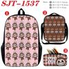School Bag Labub Elf Peripheral Student Backpack Three-piece Set Backpack Shoulder Bag Pencil Case Study Set