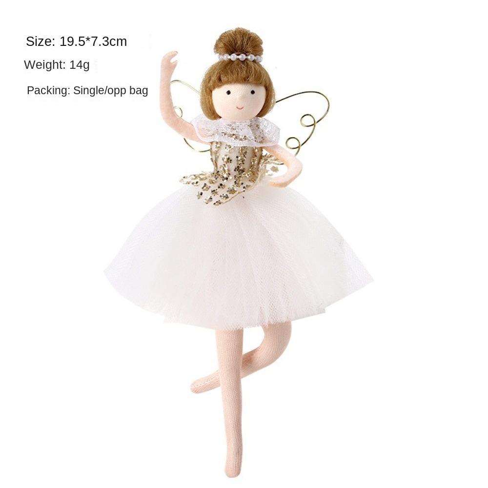 Cute Ballet Girl Doll Christmas Tree Hanging Angel Pendant Lifelike Artificial Christmas Tree Decor Sequins Xmas Hanging Pendant