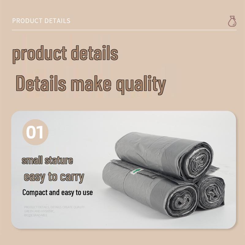 Thickened Drawstring Kitchen Garbage Bags - Automatic Closure, Customizable, Disposable, Plastic