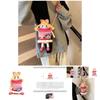Cute And Comfy Pink Knitted Crossbody Bag For Children Featuring Cartoon Characters