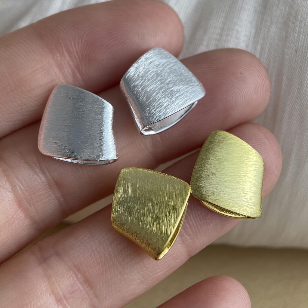 925 Sterling Silver Earrings For Women Trendy Shinning Square Gold Color Earring Jewelry Prevent Allergy Party Accessories Gift