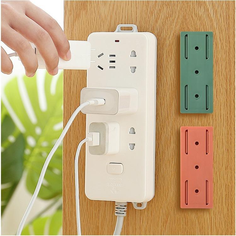 Power Strip Fixator Self-adhesive Wall-mounted Socket Seamless Storage No Need for Drilling Power Strip Socket Wall-mounted Wire Clip