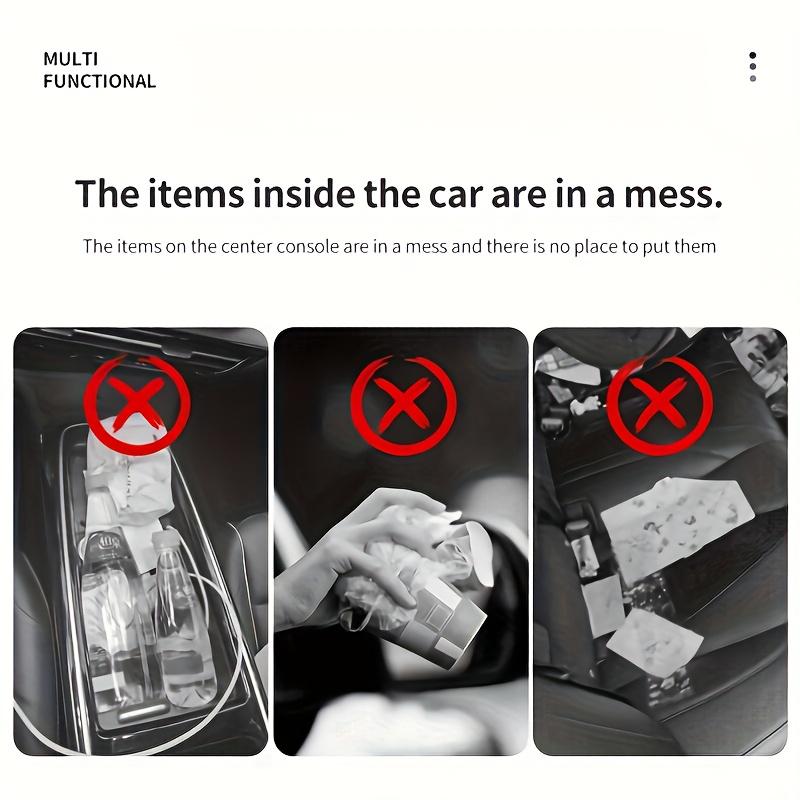 Car Trash Can with Lid, Vehicle Dustbin Garbage Organizer Holder with One Roll Bag, Mini Leakproof Storage Bin for Auto, SUV, Office