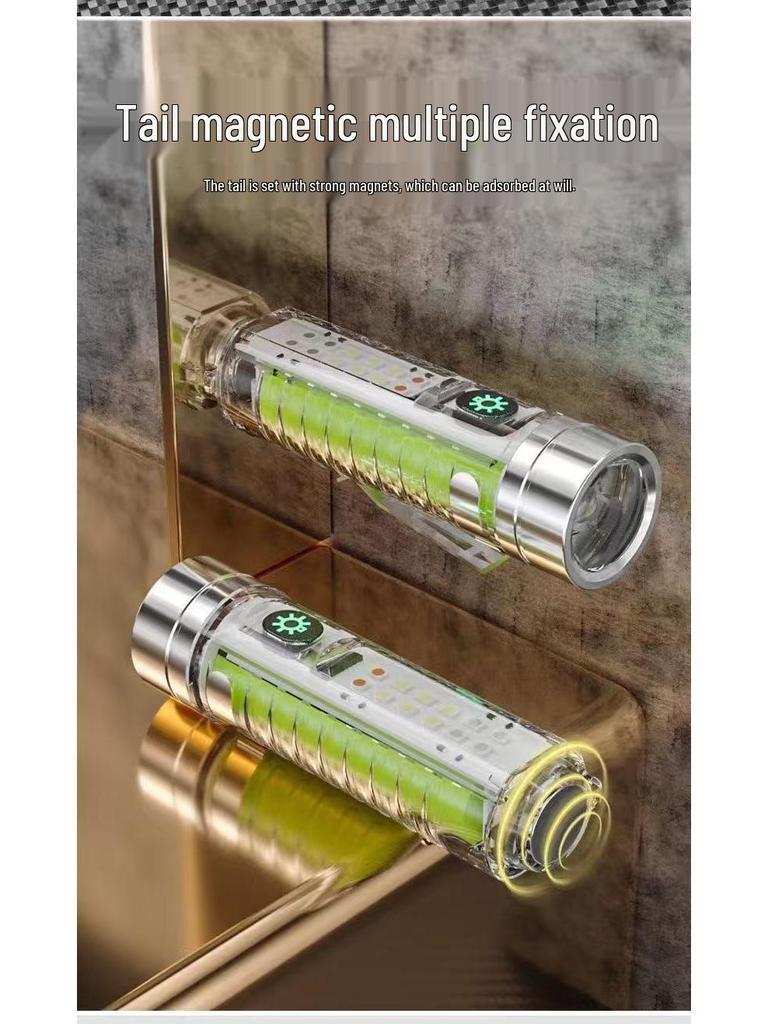 Portable Mini High-Power LED Flashlight with Type-C Charging and Long-Range Zoom for Outdoor Emergencies