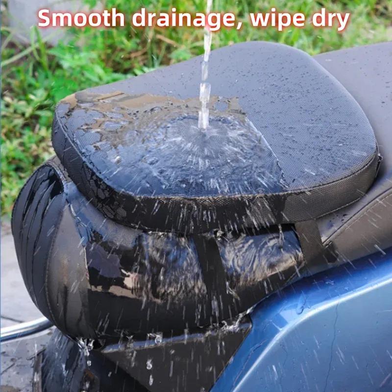 Electric Vehicle Seat Cushion Heightened Shock Absorption Waterproof Motorcycle Seat Cushion Sun Protection Riding Comfort