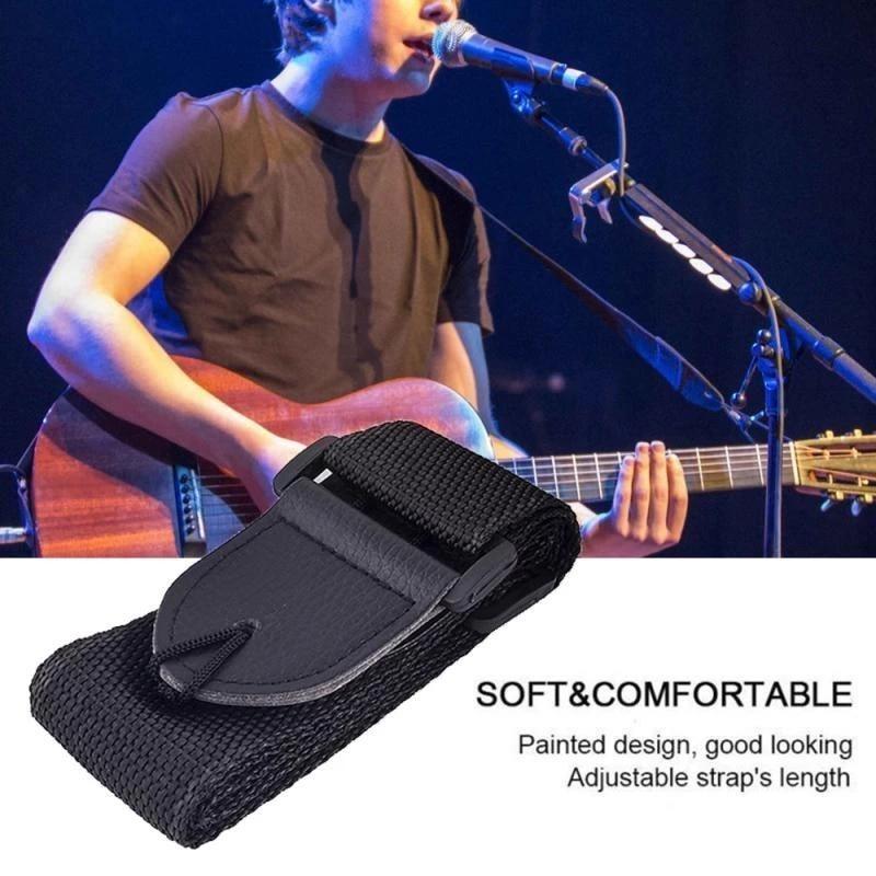 5PCS 68cm-125cm Universal Guitar Strap Adjustable Nylon Guitar Belt with PU Leather Ends for Folk Wooden Classical