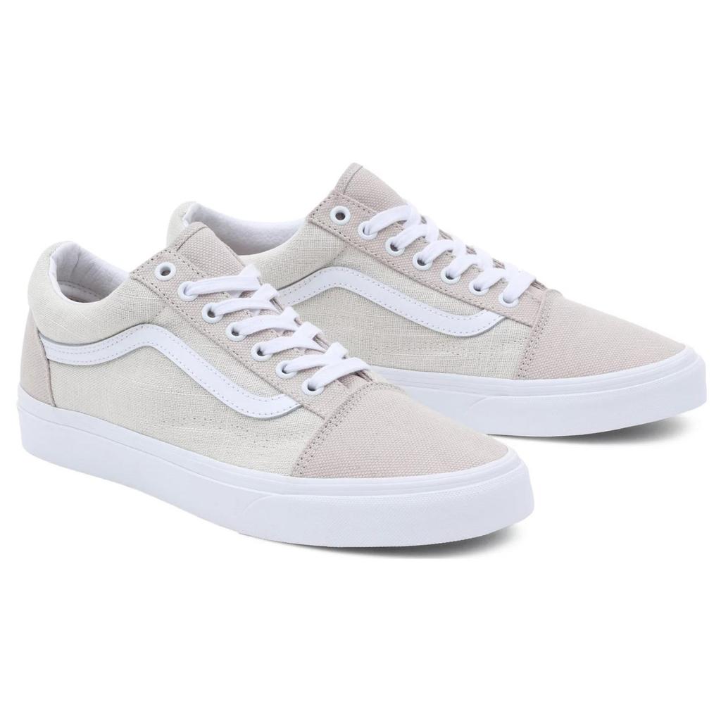 Vans Old Skool Summer Linen Casual Low-Top Skate Shoes Unisex sneaker Gray White VN0007NTNTR
