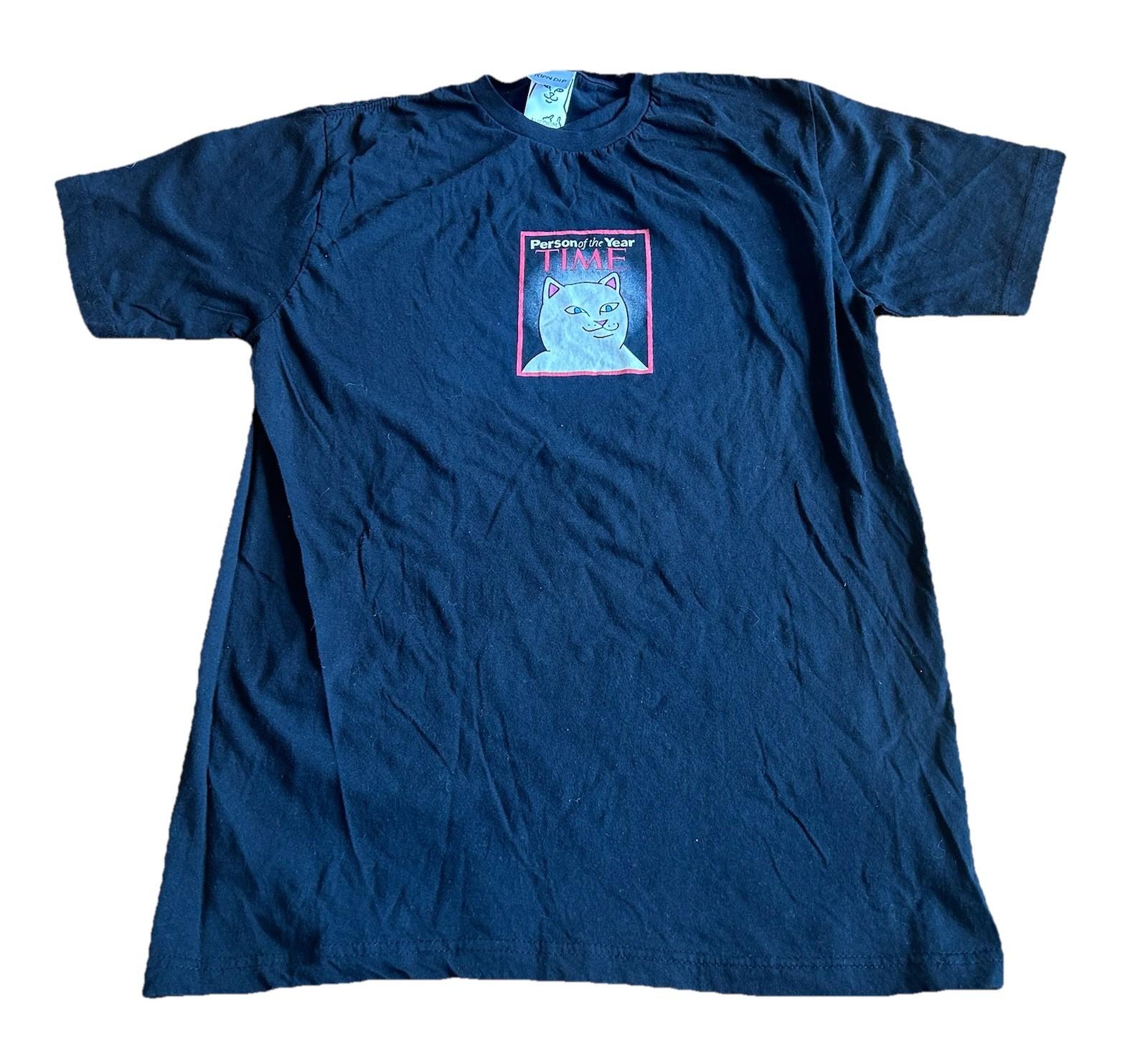RIPNDIP Lord Nermal Person of the Year TIME Magazine Black Medium Cat Unisex T-Shirt XL
