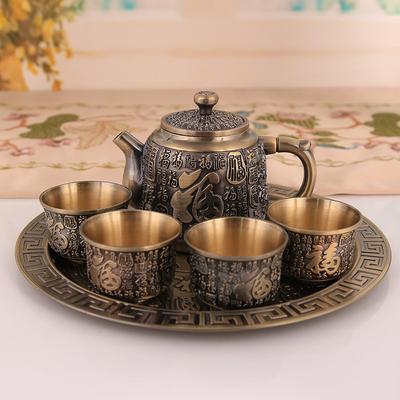 Bronze Tea Set Baijiu Wine Glass Household High-end Wine Pot High-end Home Living Room Decoration