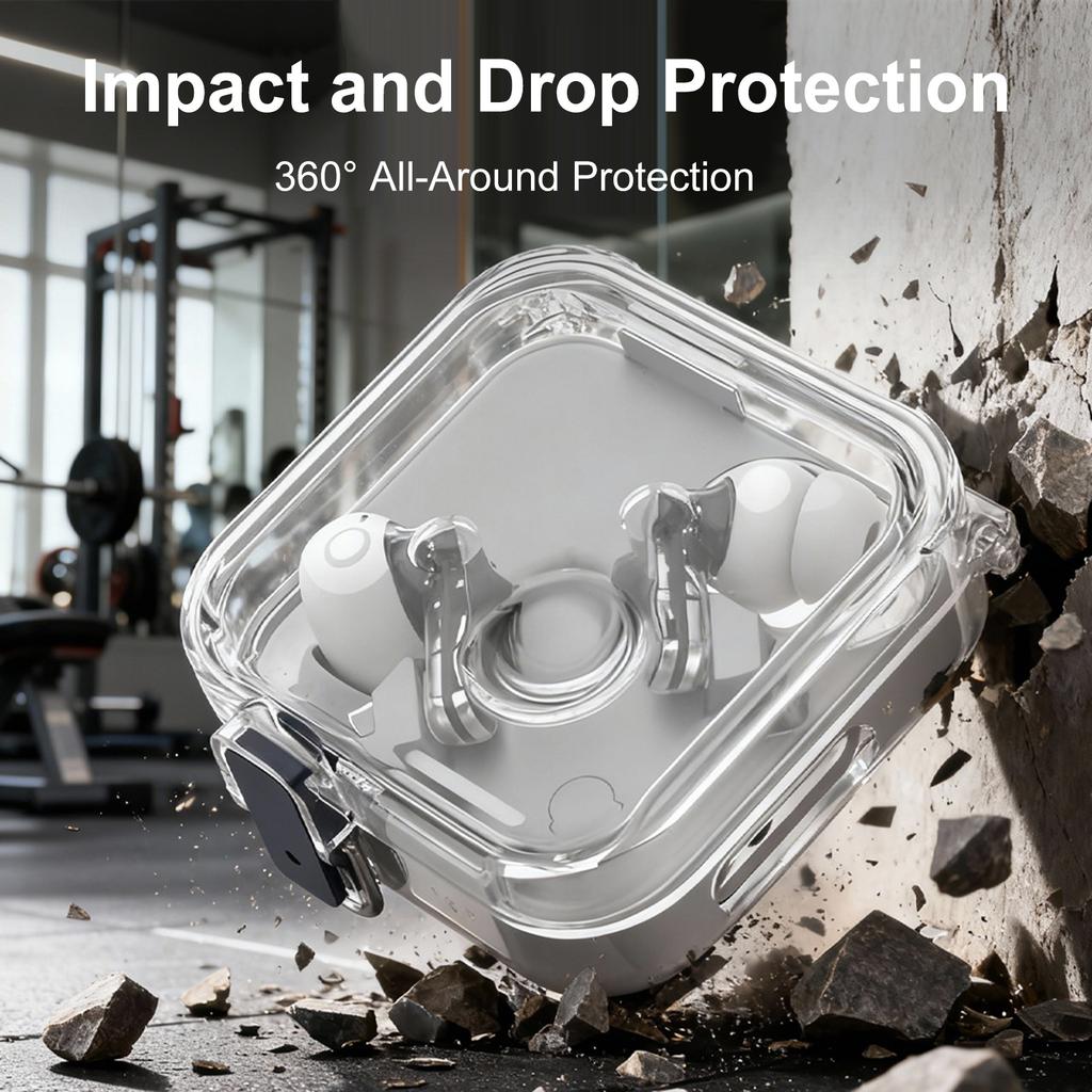 Anti-Scratch Earphone Protective Case For Nothing Ear (3) Bluetooth-compatible Earbuds Protective Cover with Carabiner Case