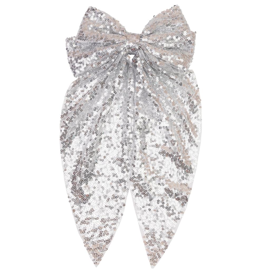 Champagne Glitter Sequin Hair Clips Oversized Bow Hairpins for Girls Children's Fashion Hair Accessories Back Head Barrettes