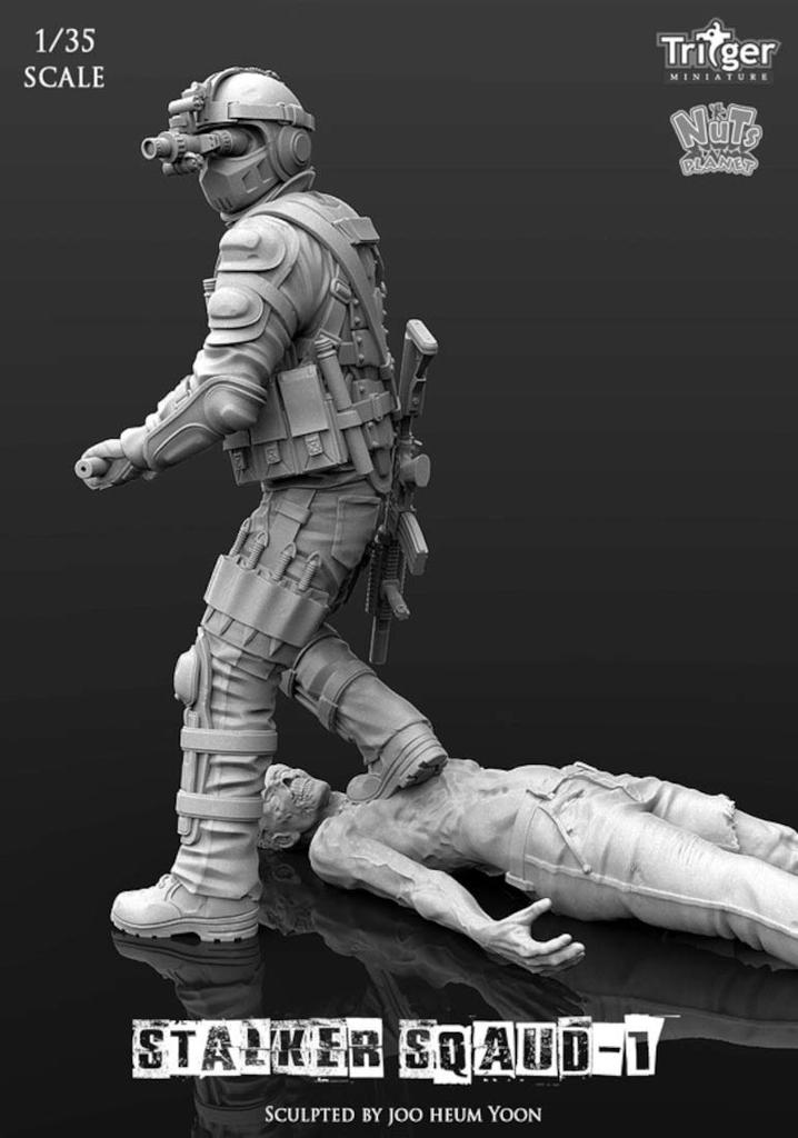 Nuts Planet 1/35 Stalker Squad 1 Anführer entfernt Schalldämpfer Unbemalter Resin-Bausatz T35018