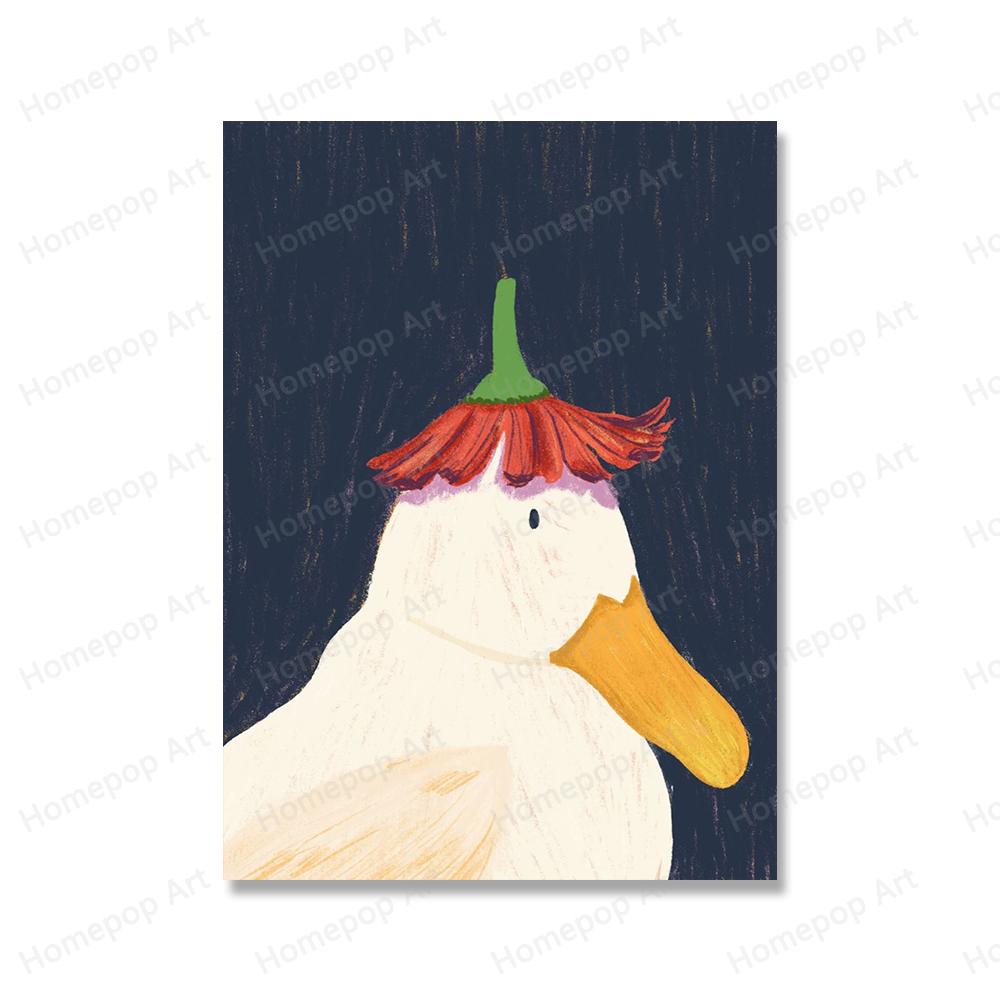 Modern Funny Cute Animals Duck Cats Rabbit Wall Art Canvas Painting Nordic Posters And Prints Nursery Pictures Living Room Decor