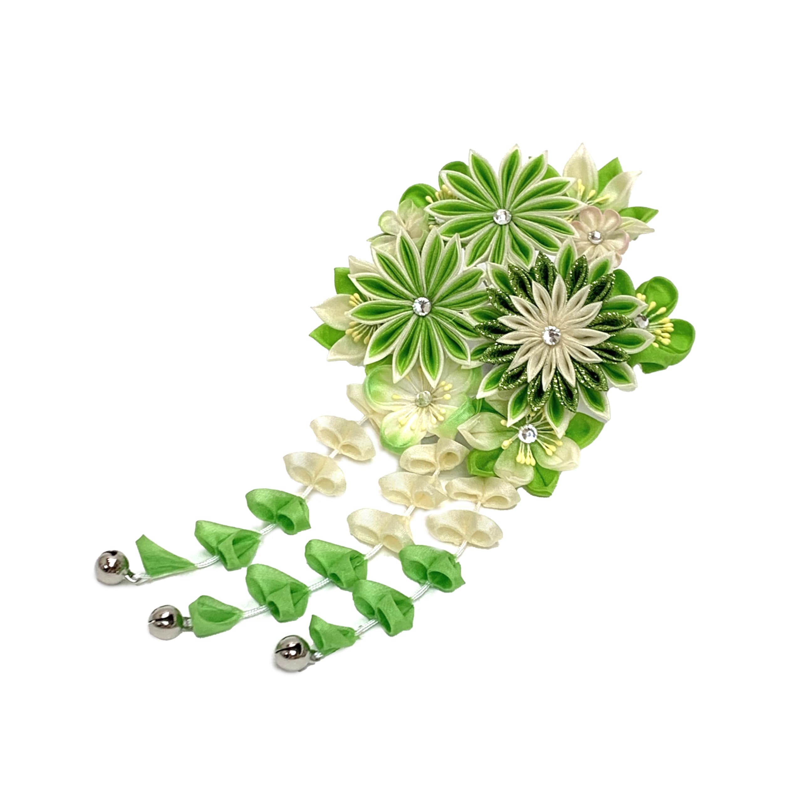 

Кимоно Muromachi Hair 7 Years Japanese 753 Tsumami Craft Flowers Цветы Tsumami на кончике меча с подвешенными колокольчиками OKKM662 [Kyoto st. ]