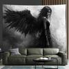 1pc 3D Black Angel Wall Tapestry Home Decor, Living Room, Bedroom, Office, Party Universal Art Deco Wall Cloth