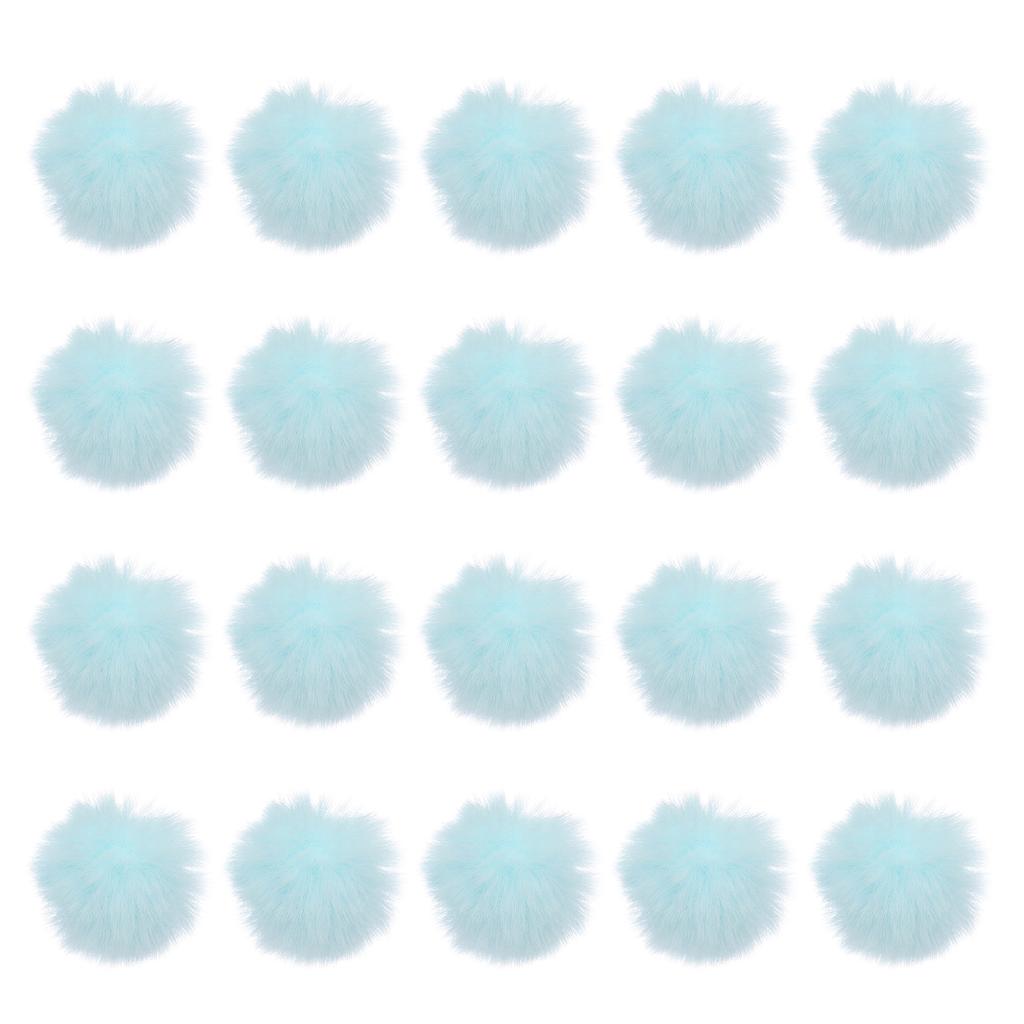 20 Pcs Faux Fur Pom Poms for Hats Fluffy Soft Fur Poms Balls with Elastic Loop for Keychain Knitting Hats DIY Scarves Gloves