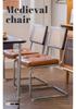 Used Light Luxury Rattan-Style Dining Chair – Stylish, Ergonomic Back Support for Home, Office, or Balcony.