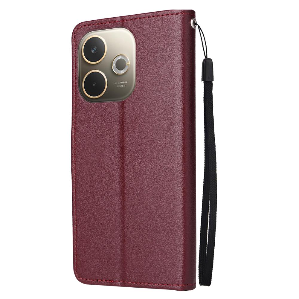 For Oppo A6 Pro 5G Case Splicing Imprinted Rhombus Leather Cover with Wrist Strap