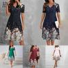 Women's Fashion Summer Spring Short Sleeve V-Neck Casual Dresses