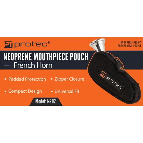 PROTEC Mouthpiece Pouch for Horn, Holds 1 Mouthpiece, Neoprene, Black, N202