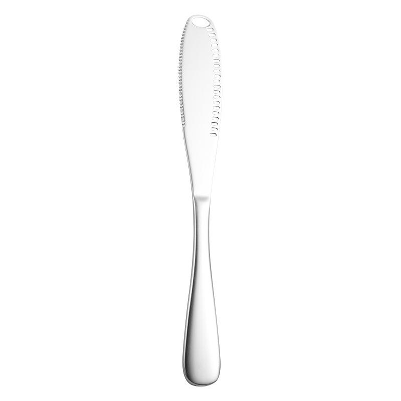 Stainless steel butter knife with hole 430 cheese spreader knife bread jam knife ins cheese scraper