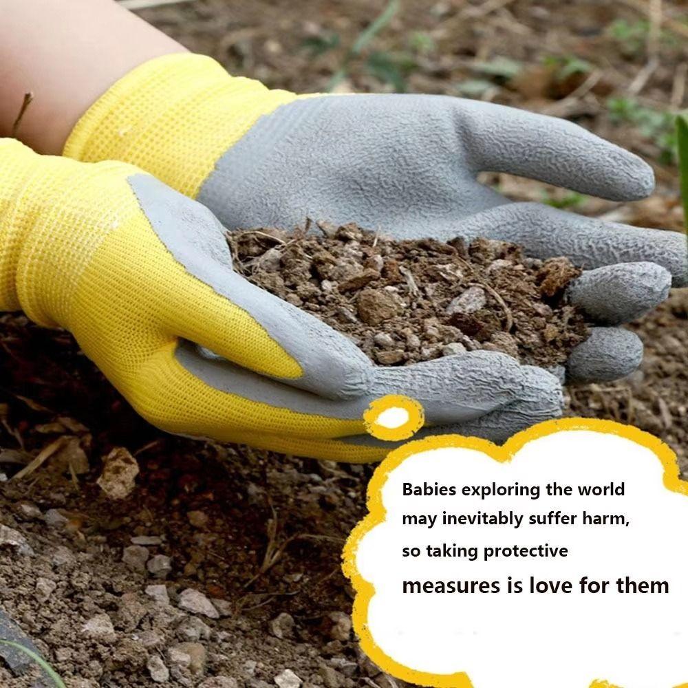 Breathable Kids Garden Gloves Latex Coated Children Protective Gloves Garden Work Gloves  For Kids