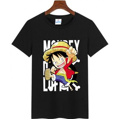 Plus Size One Piece Luffy Anime Print Pánská trička Pánské ležérní letní bavlněné topy