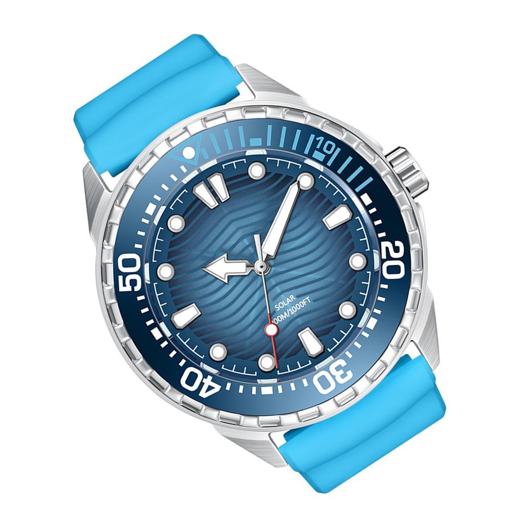 Solární quartzové potápěčské hodinky s noční luminiscencí 300M vodotěsné silikonový řemínek pro muže ženy