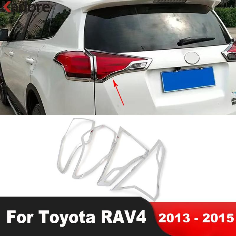 For Toyota RAV4 RAV 4 2013 2014 2015 Chrome Car Rear Tail Light Lamp Cover Trim Taillight Taillamp Frame Trims Accessories