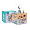 Wooden Ocean & Forest Educational Activity Cube for Children: Slide, Match, and Bead Maze Puzzle